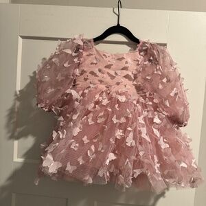 Pink Butterfly Toddler Party Dress